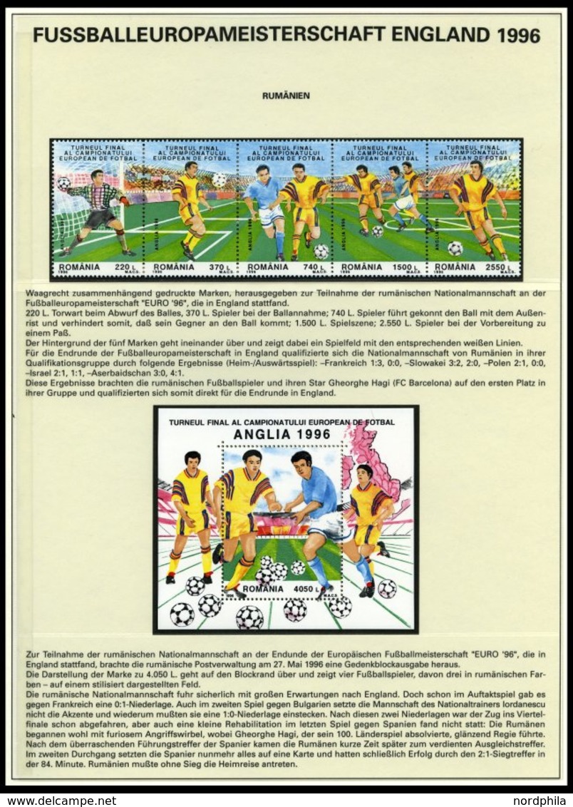 SPORT **,Brief , Fußball-Europameisterschaft England 1996 Auf Siegerseiten Im Album Mit Blocks, Streifen, Einzelmarken,  - Otros & Sin Clasificación