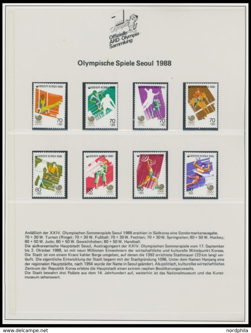 SPORT **,Brief,o , Offizielle ARD-Olympia-Sammlung 1948-88, Pracht, Damaliger Anschaffungswert: DM 195.- - Andere & Zonder Classificatie