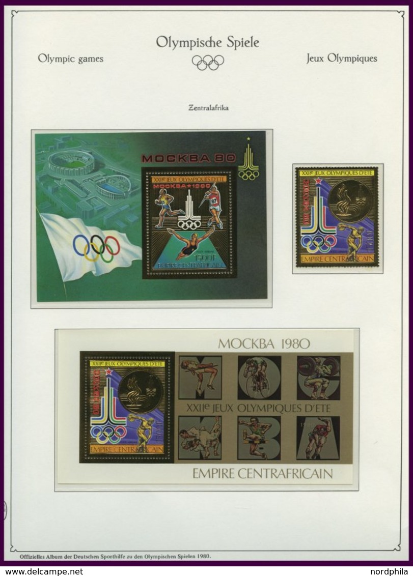 SPORT **,Brief , Umfangreiche Sammlung Olympische Spiele 1980 In 3 Spezialalben Der Deutschen Sporthilfe Mit Kleinbogen, - Andere & Zonder Classificatie