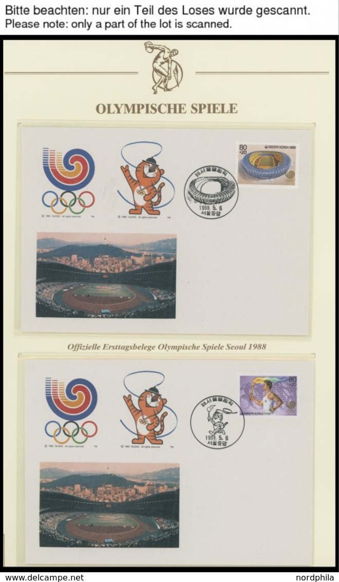 SPORT Olympische Spiele Seoul 1988, 52 Verschiedene Offizielle Ersttagsbelege Und Maximunkarten Von Korea-Süd Im Spezial - Andere & Zonder Classificatie