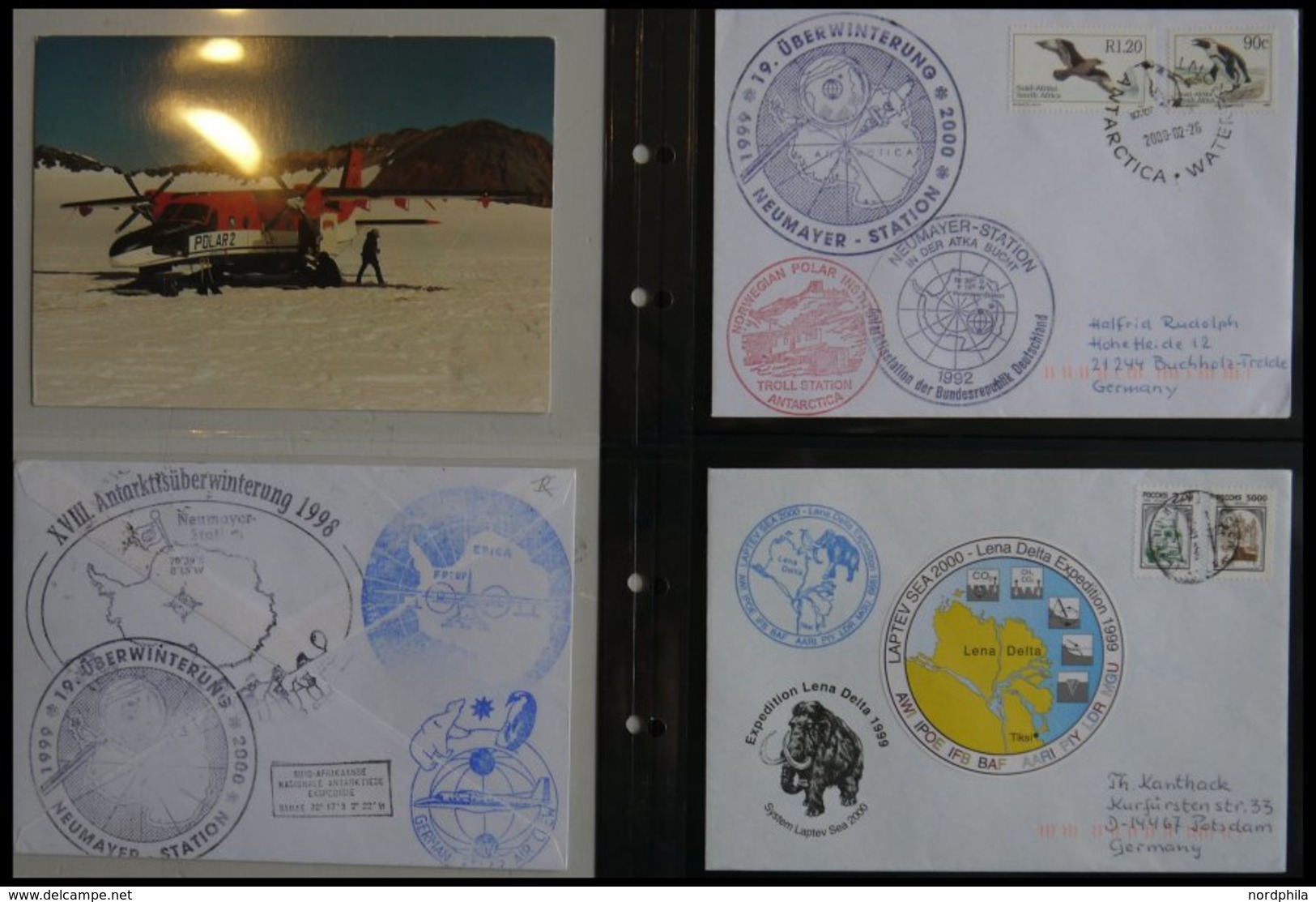 ANTARKTIS 1997-2001, Antarktis Expeditionen, 100 Verschiedene Belege, Meist Deutsche Institute, Im Spezialalbum, Pracht - Other & Unclassified