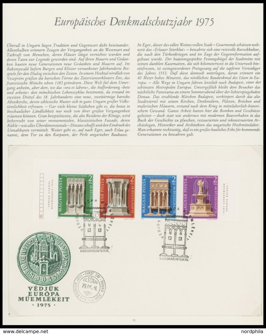 SONSTIGE MOTIVE **,Brief,BrfStk , Europäisches Denkmalschutzjahr 1975 Im Borek Spezial Falzlosalbum, Mit Einzelmarken, S - Zonder Classificatie