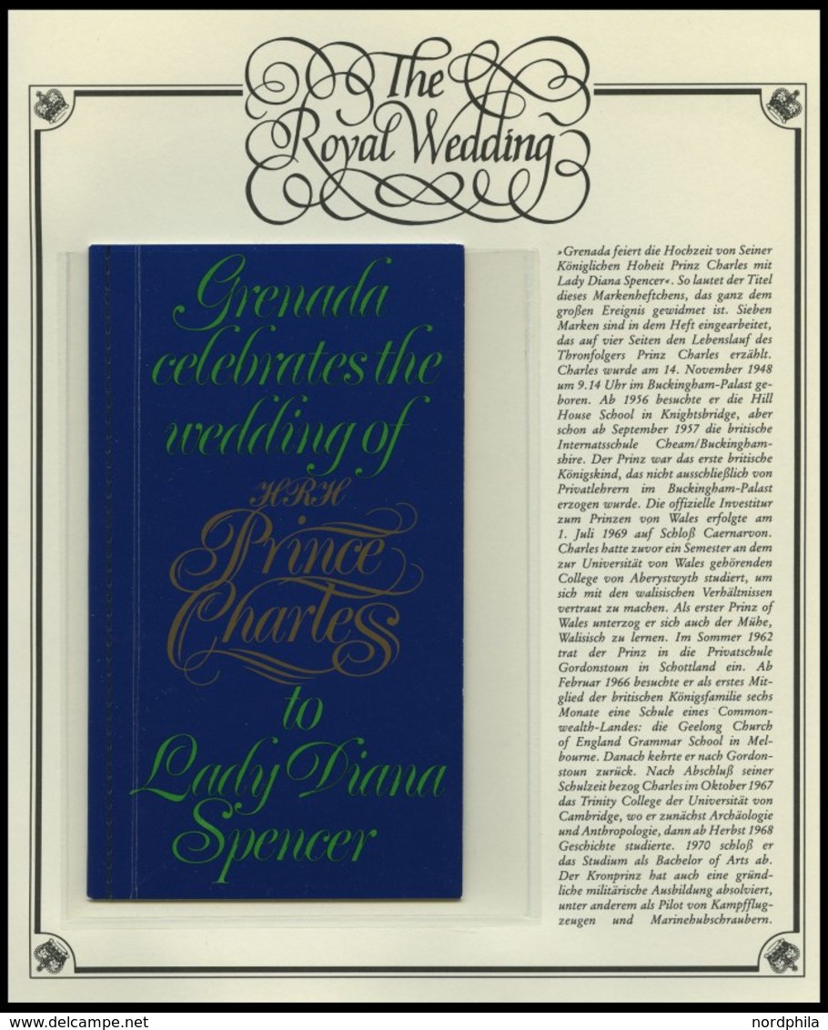 SONSTIGE MOTIVE **,Brief , Sammlung The Royal Wedding in 4 Spezialalben mit Kleinbogen, Blocks, Einzelwerten gezähnt und