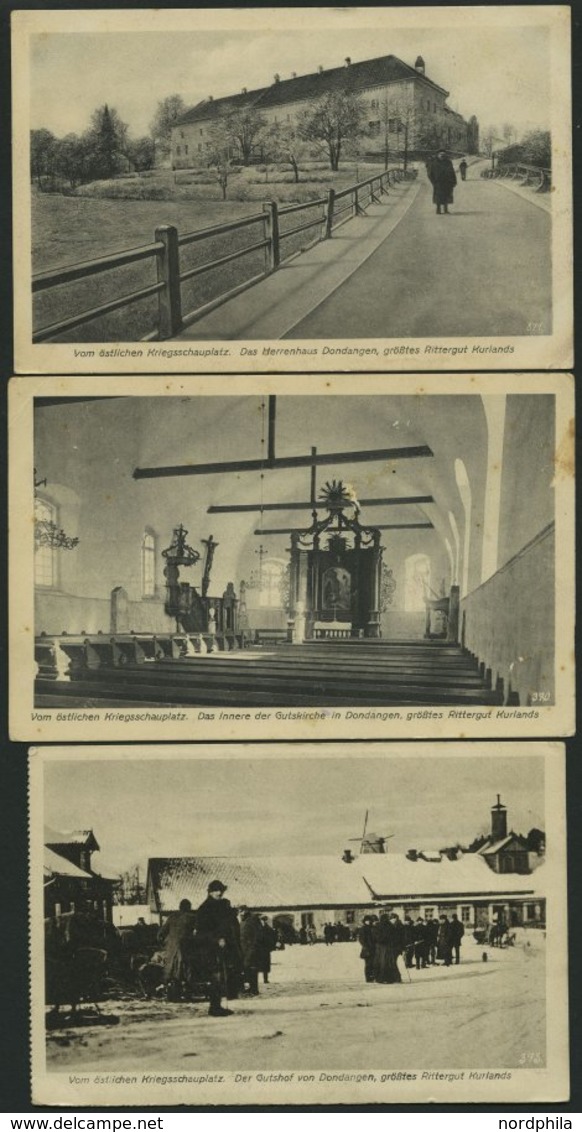 ALTE POSTKARTEN - LETTLAND DONDANGEN, 3 Verschiedene Ansichtskarten, Alles Feldpostkarten Von 1917 - Lettonia