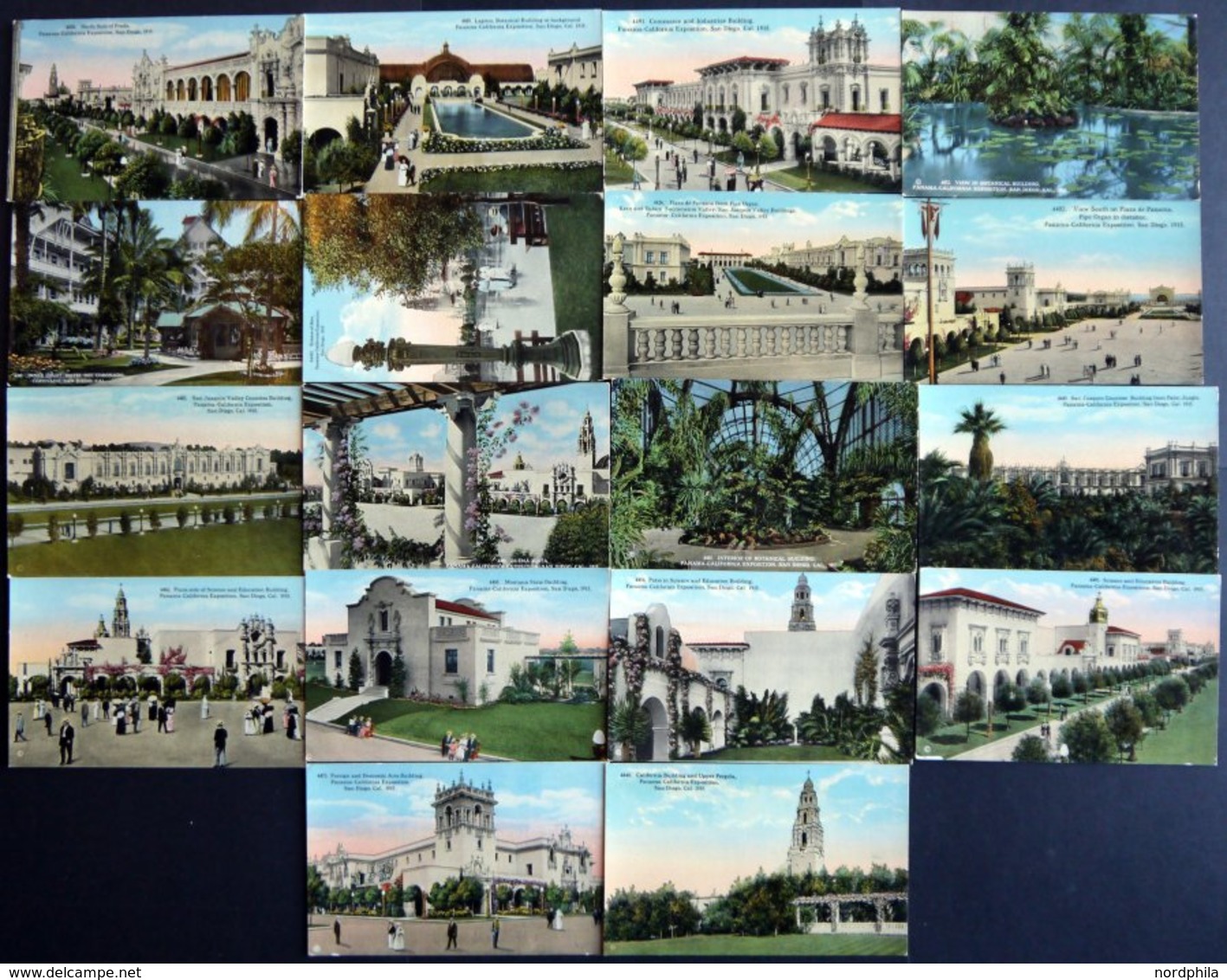 ALTE POSTKARTEN - USA San Diego, 1915, Panama California Exposition, 18 Verschiedene Offizielle Ansichtskarten - Other & Unclassified