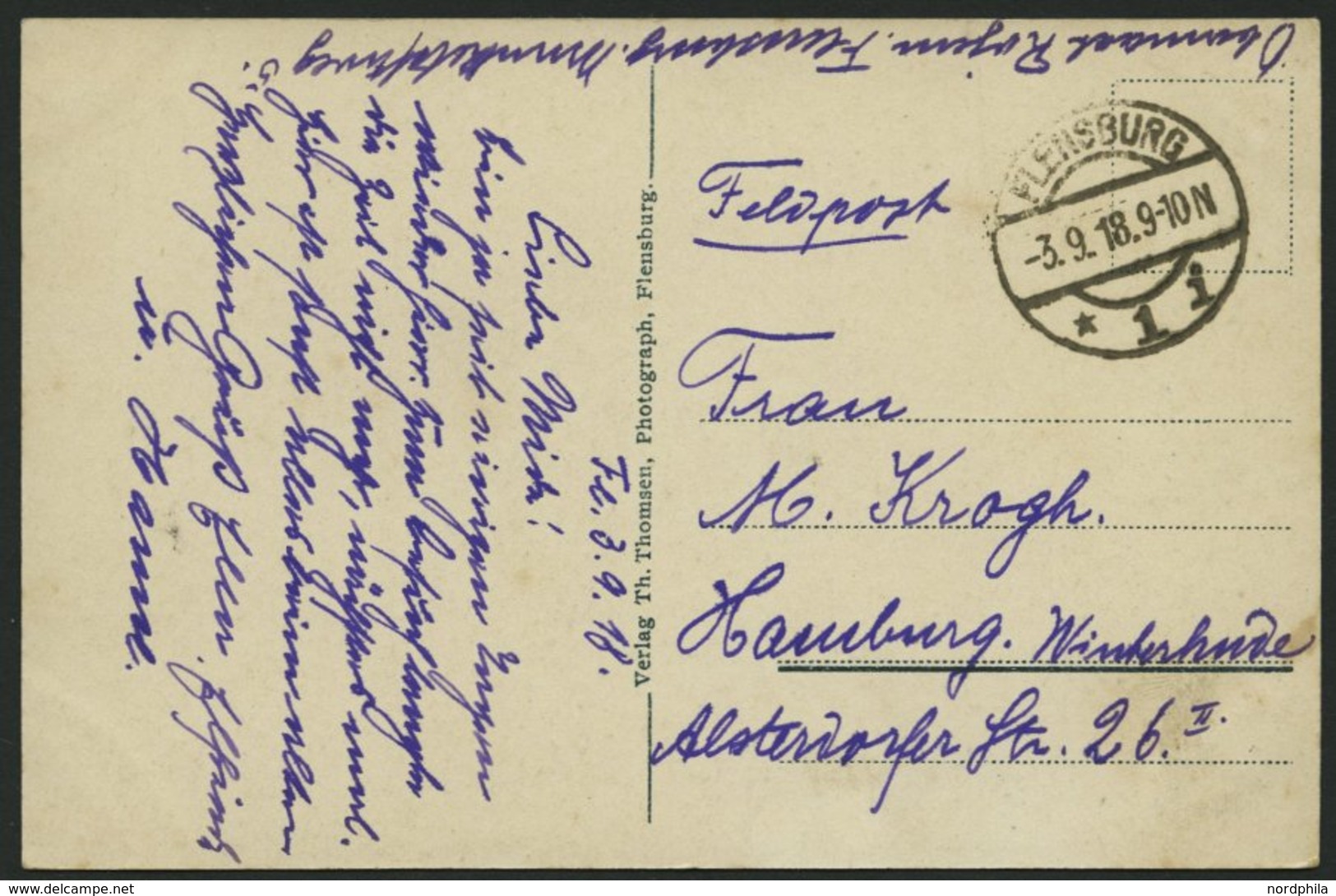 ALTE POSTKARTEN - SCHIFFE KAISERL. MARINE S.M.S. König Wilhelm In Flensburg, Feldpostkarte - Oorlog