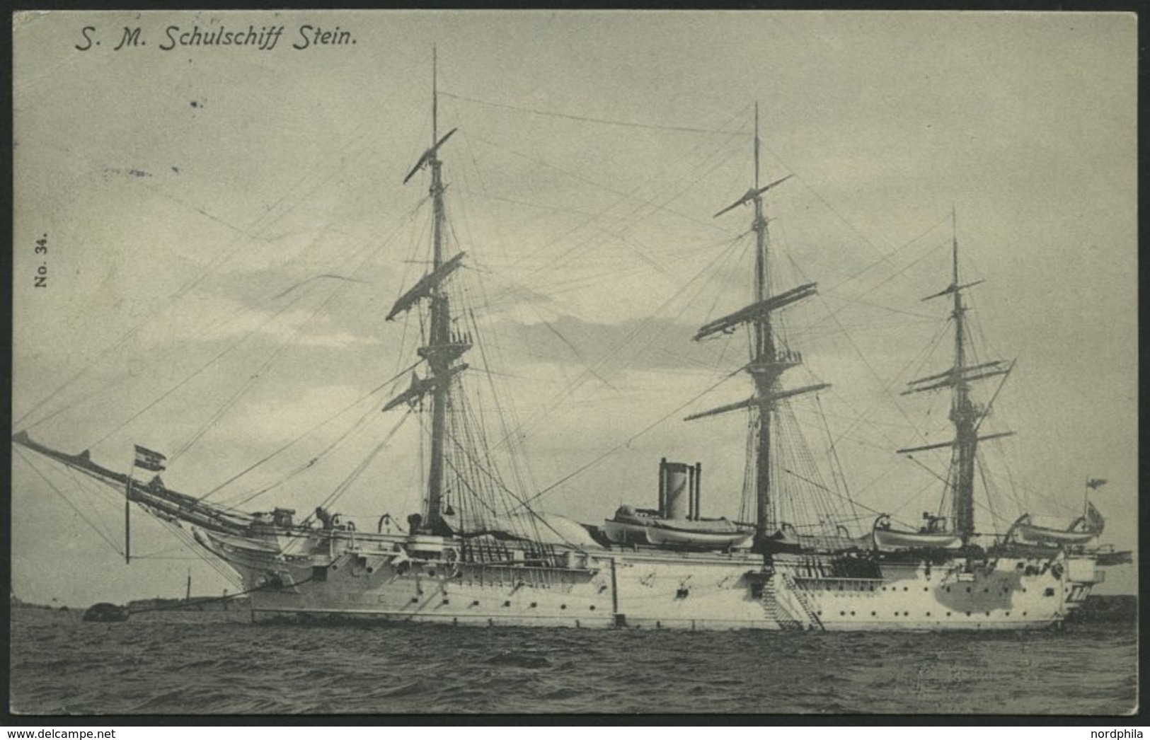 ALTE POSTKARTEN - SCHIFFE KAISERL. MARINE Schulschiff Stein, 2 Karten, Eine Gebraucht - Warships