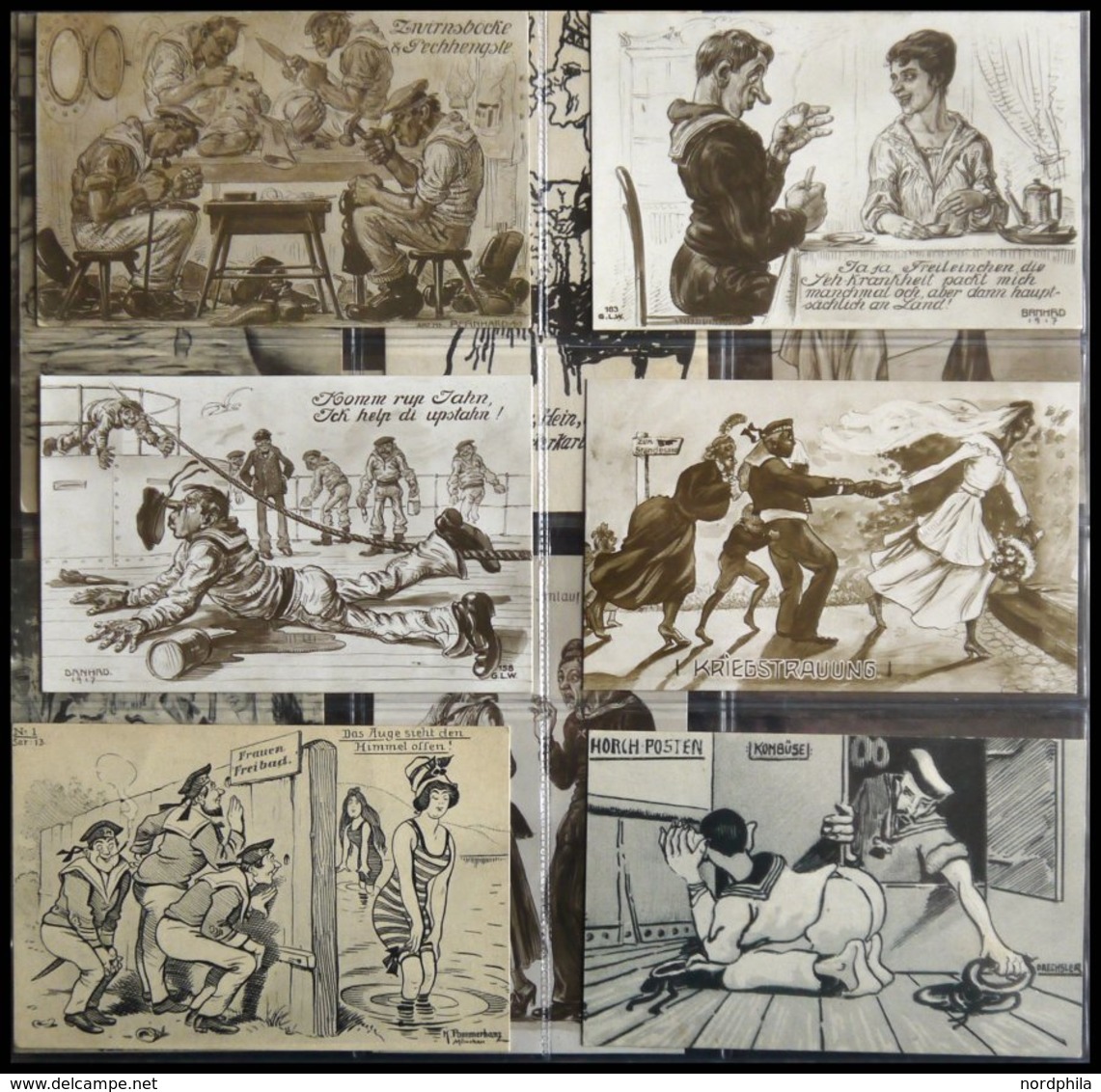 ALTE POSTKARTEN - SCHIFFE KAISERL. MARINE BIS 1918 Matrosenhumor, Interessante Sammlung Von 80 Meist Gebrauchten Karten  - Oorlog