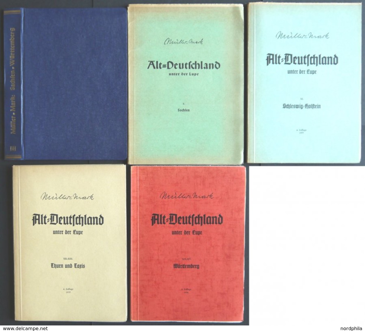 PHIL. LITERATUR Altdeutschland Unter Der Lupe - Sachsen - Württemberg, Band III, 4. Auflage, 1956, Ewald Müller-Mark, Ca - Filatelia E Storia Postale