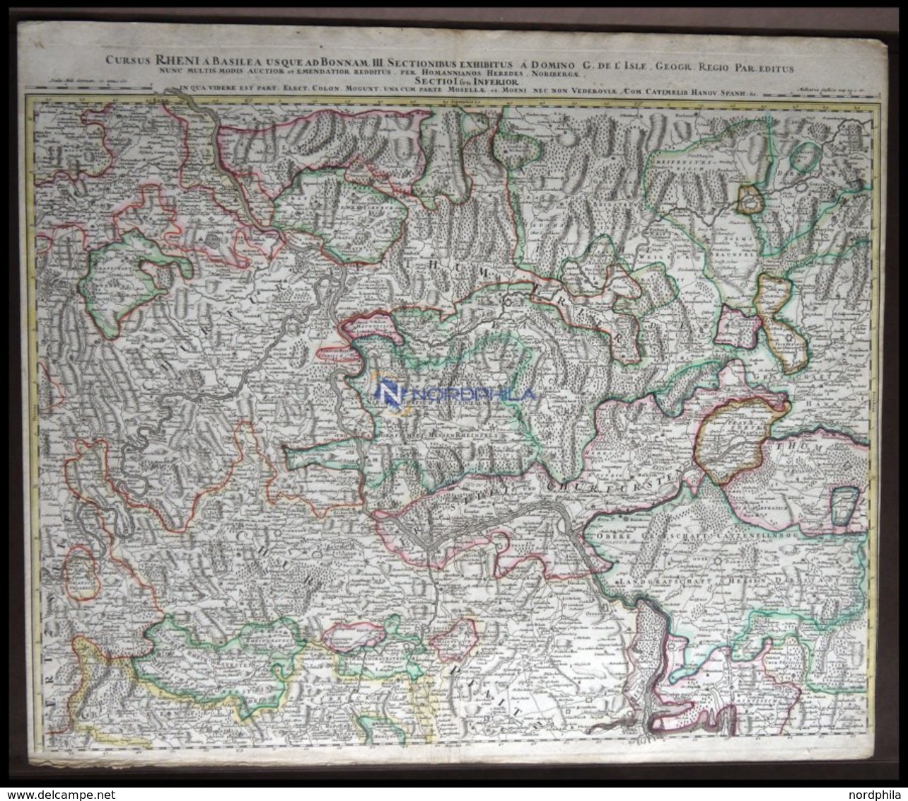 Rheinverlauf (Unterrheingegend) Bei Köln Und Der Moselgegend, Cursus Rheni Auf Basilea Usque Ad Bonnam (sectio Seu Infer - Other & Unclassified