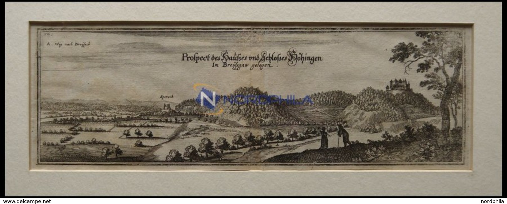 HÖHINGEN/BREISGAU: Das Schloß, Kupferstich Von Merian Um 1645 - Lithographies
