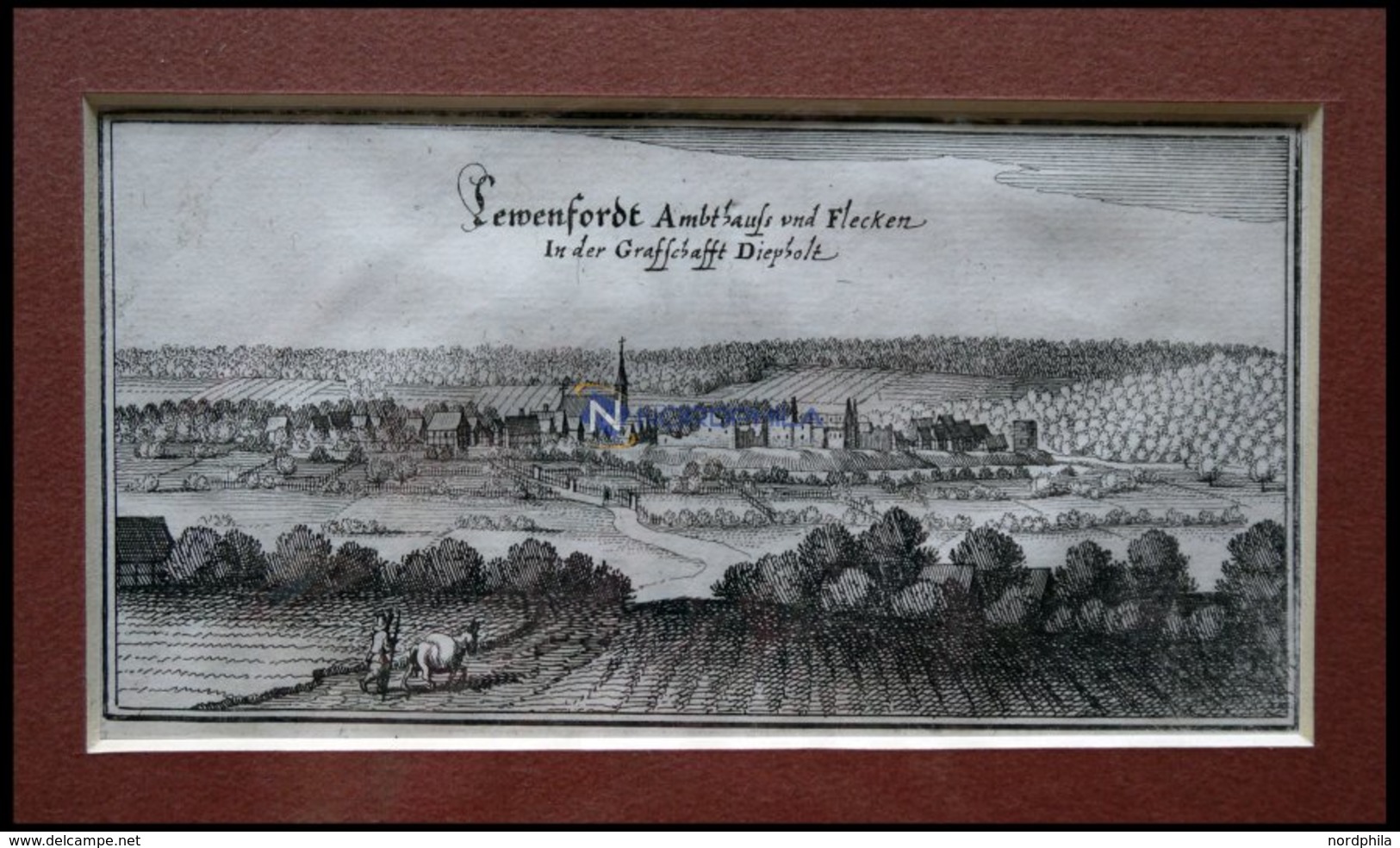 LEMFÖRDE, Gesamtansicht, Kupferstich Von Merian Um 1645 - Lithografieën