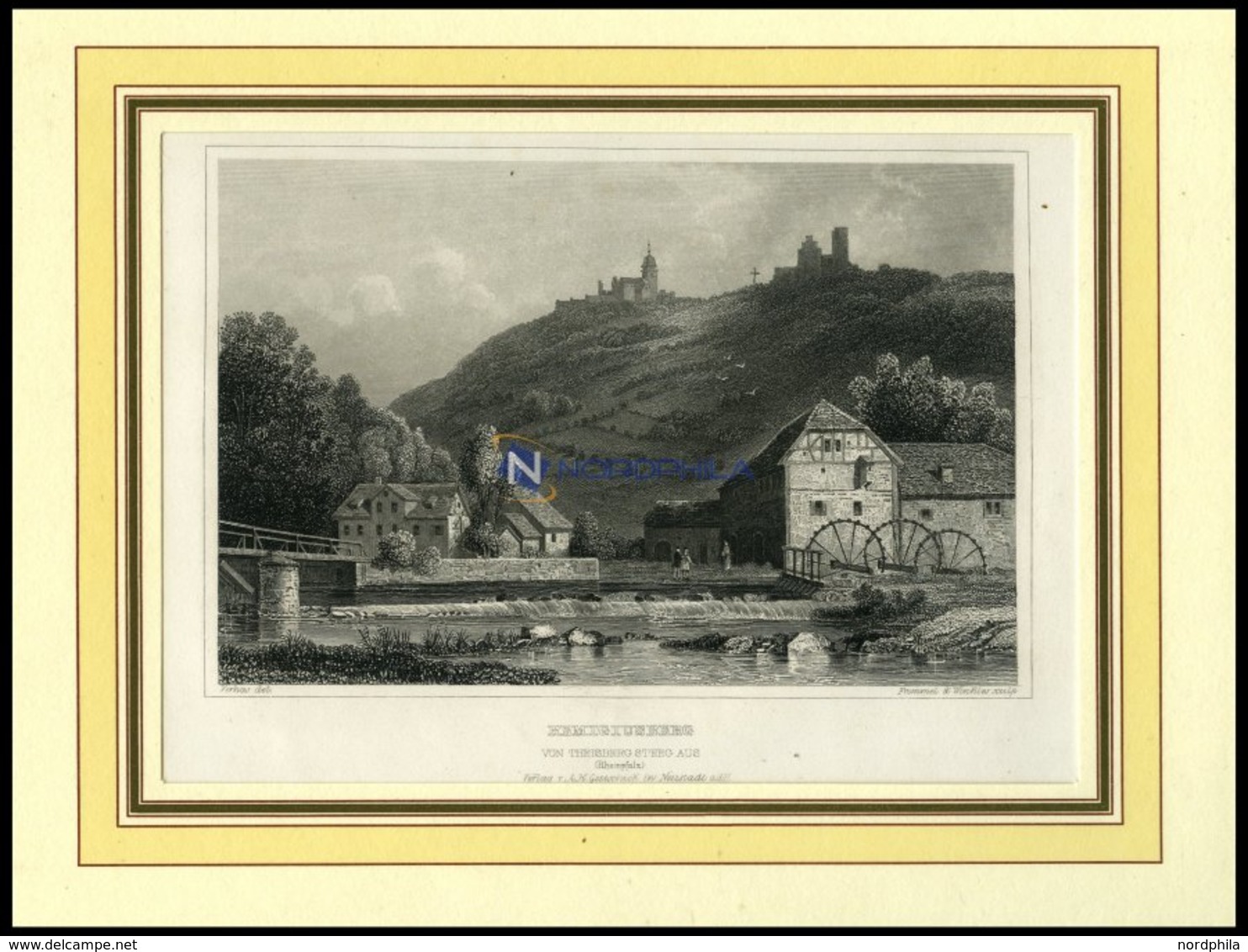 REMIGIUSBERG Vom Theisbergsteeg Aus, Stahlstich Von Verhas/Frommel/Winkles Um 1840 - Lithographies