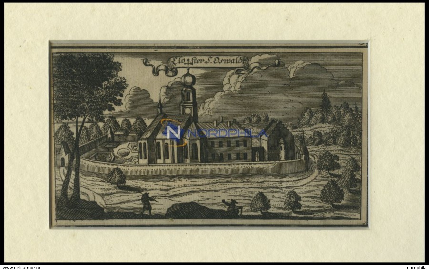 ST. OSWALD: Das Kloster, Kupferstich Von Ertl, 1687 - Lithographies