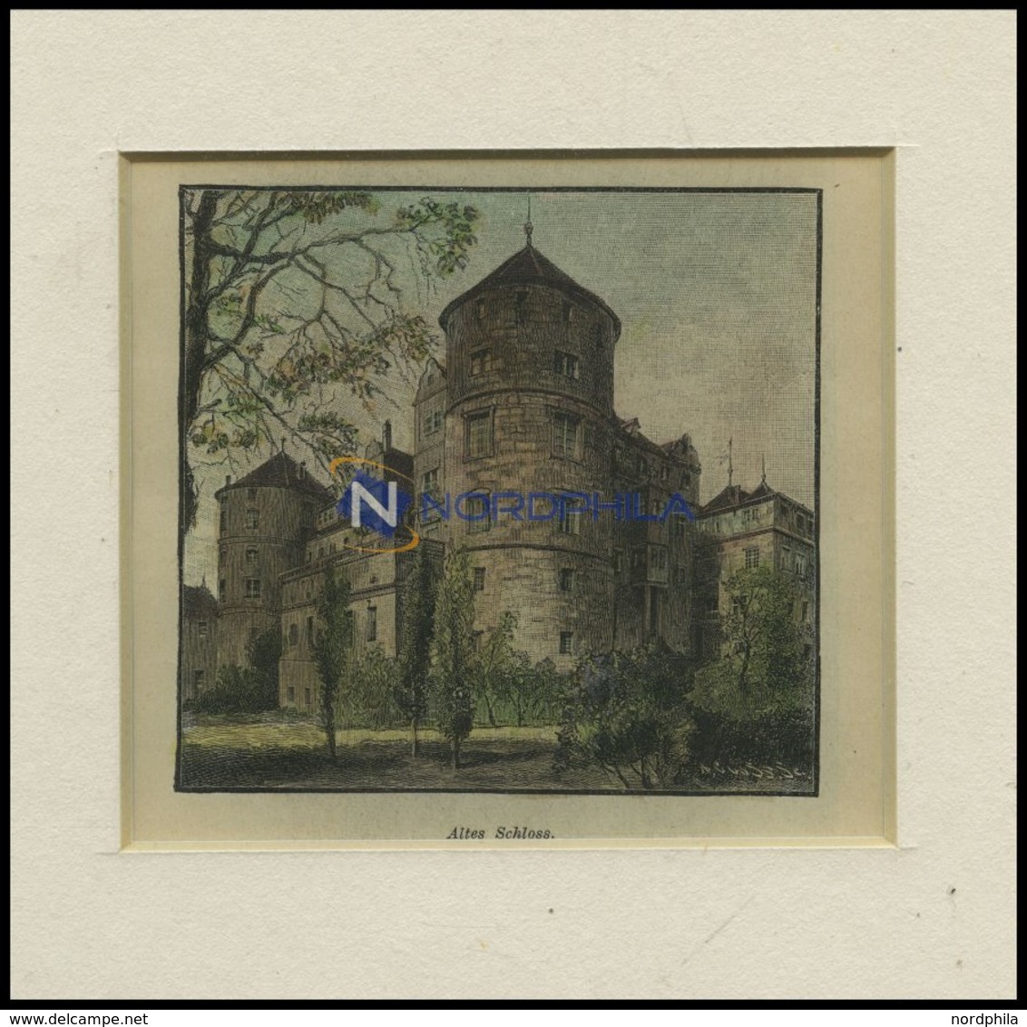 STUTTGART: Altes Schloß, Kolorierter Holzstich Um 1880 - Lithographies
