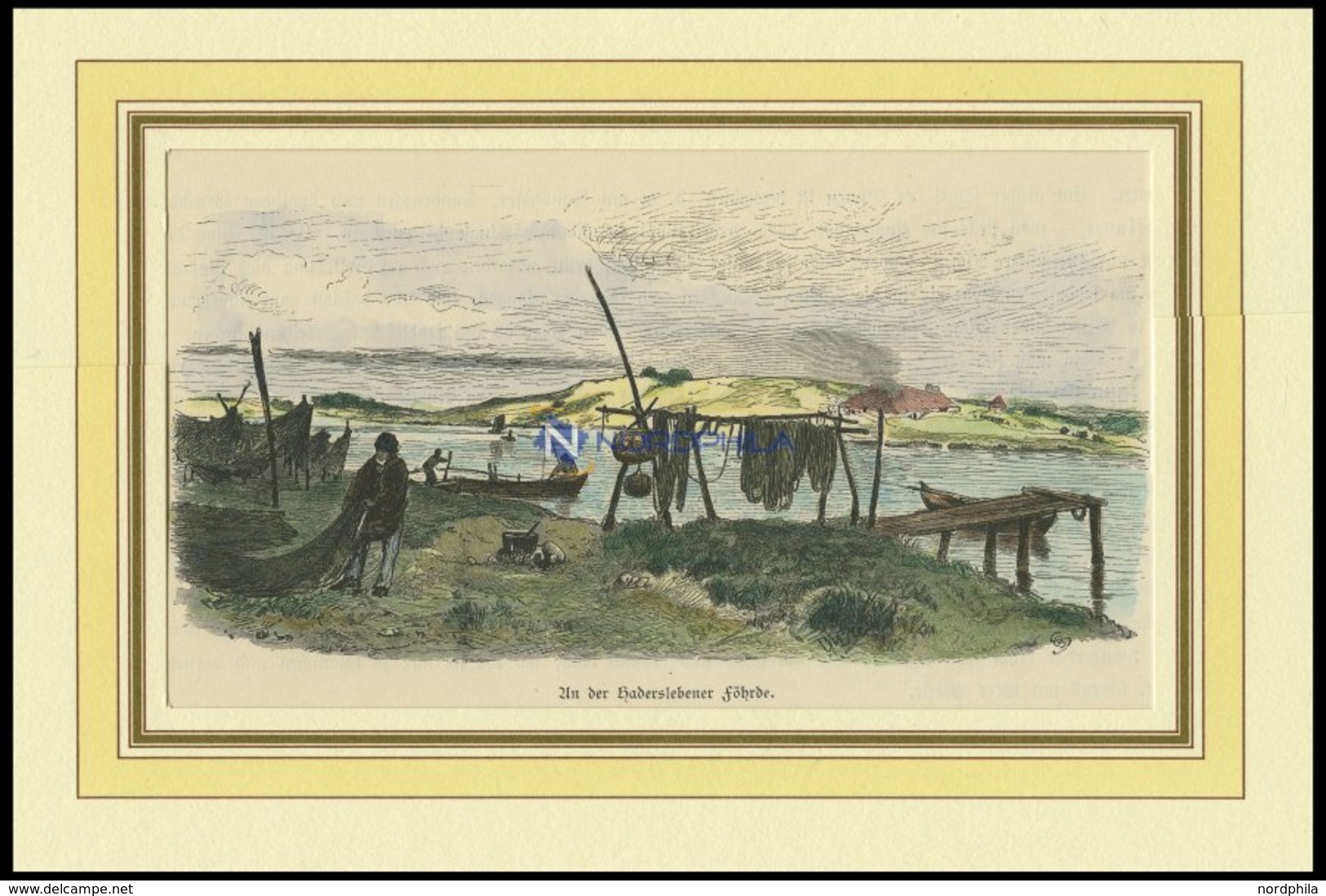 HADERSLEBEN: An Der Förde, Kolorierter Holzstich Von G. Schönleber Von 1881 - Lithographies