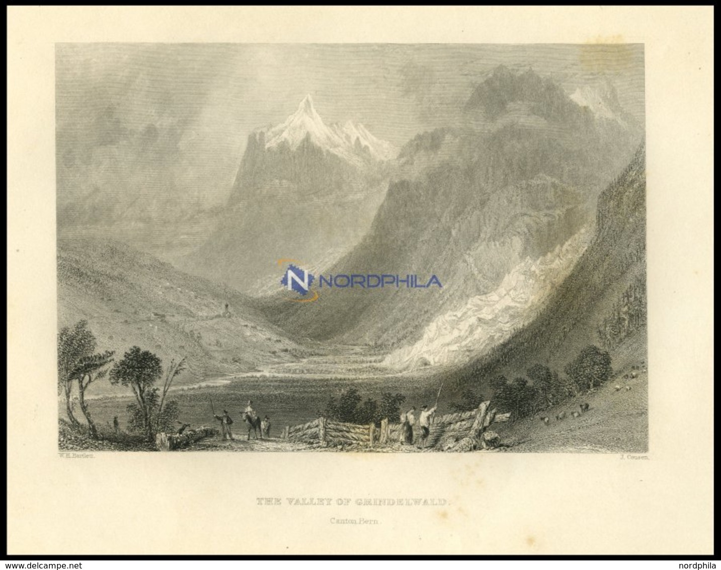 GRINDELWALD: Das Tal, Stahlstich Von Bartlett/Cousen, 1836 - Lithographies