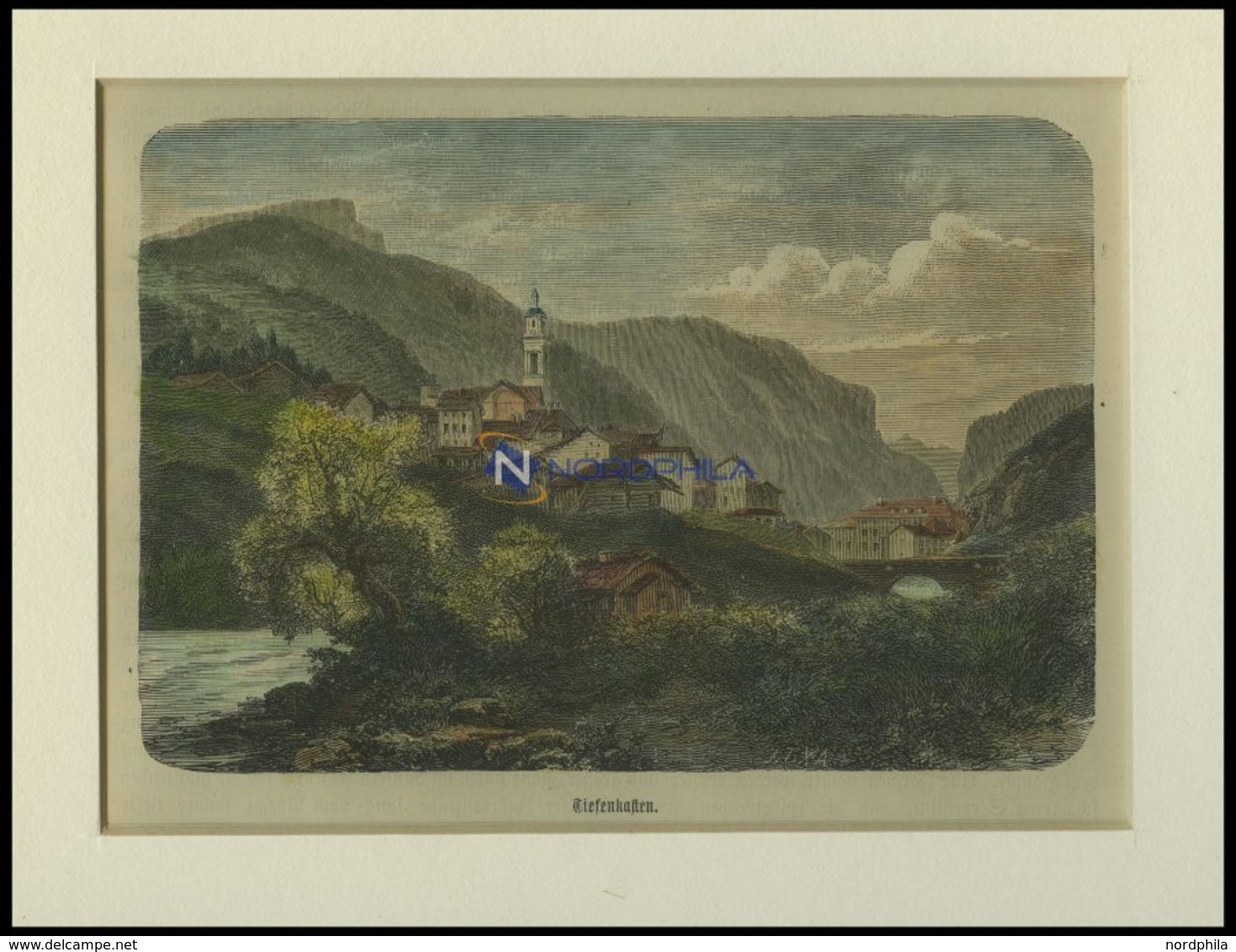 TIEFENKASTEN, Gesamtansicht, Kolorierter Holzstich Um 1880 - Lithografieën