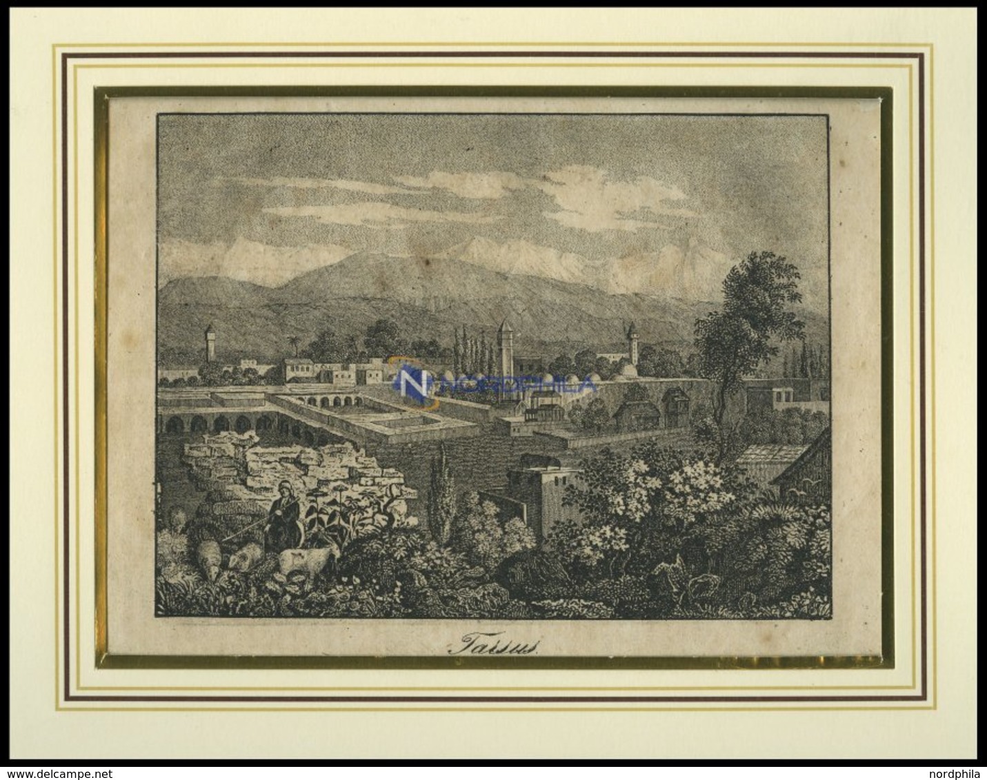 TARSUS, Teilansicht, Lithographie Um 1830 - Lithografieën