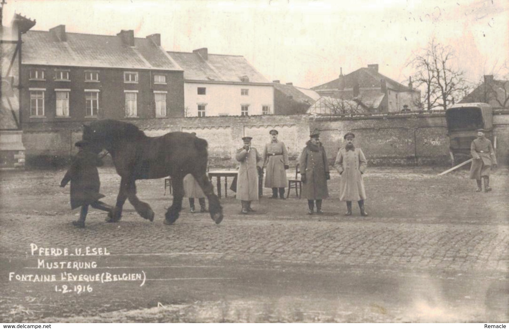 Fontaine-l'Evêque Photo Carte Allemande Rare Réquisition - Fontaine-l'Evêque