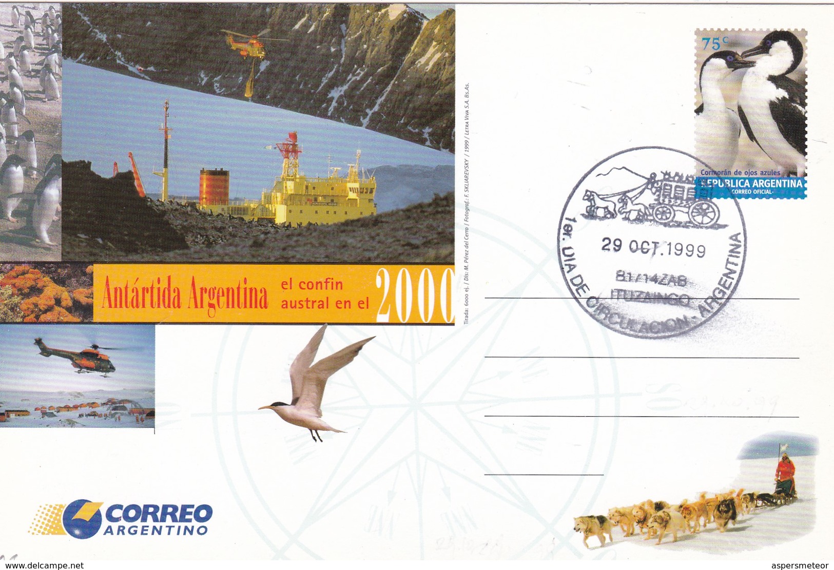 ANTARTIDA ARGENTINA, EL CONFIN AUSTRAL. FDC 1999 ITUZAINGO. ENTIER ENTERO POSTAL. L'ARGENTINE - BLEUP - Andere & Zonder Classificatie