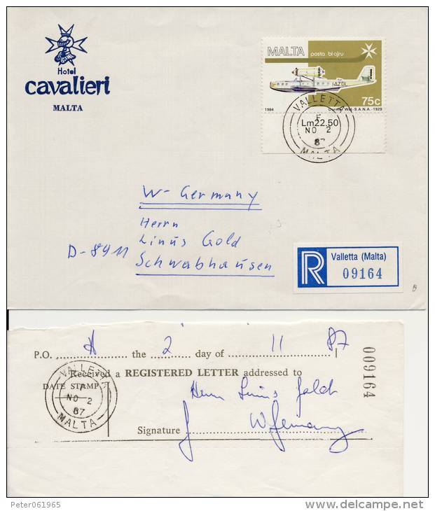 Aangetekende Brief / Registered Letter - Malta (1987) - Malta