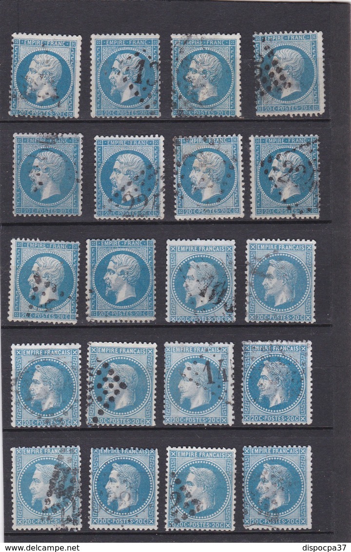 FRANCE CLASSIQUES N° 22 NAPOLEON III + N°29B NAPOLEON III LAURE Pour Etude Nuance Et Planchage  - REF 14616 / LOT DE 20 - 1863-1870 Napoleon III With Laurels