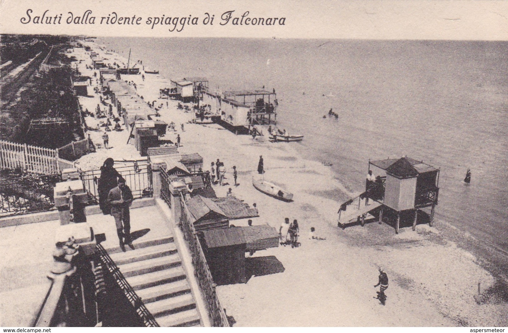 SALUTTI DALLA RIDENTE SPIAGGIA DI FALCONARA MARITTIMA. CPA N°2163. E&B. CIRCA 1915s. NON CIRCULEE-TBE- BLEUP - Ancona