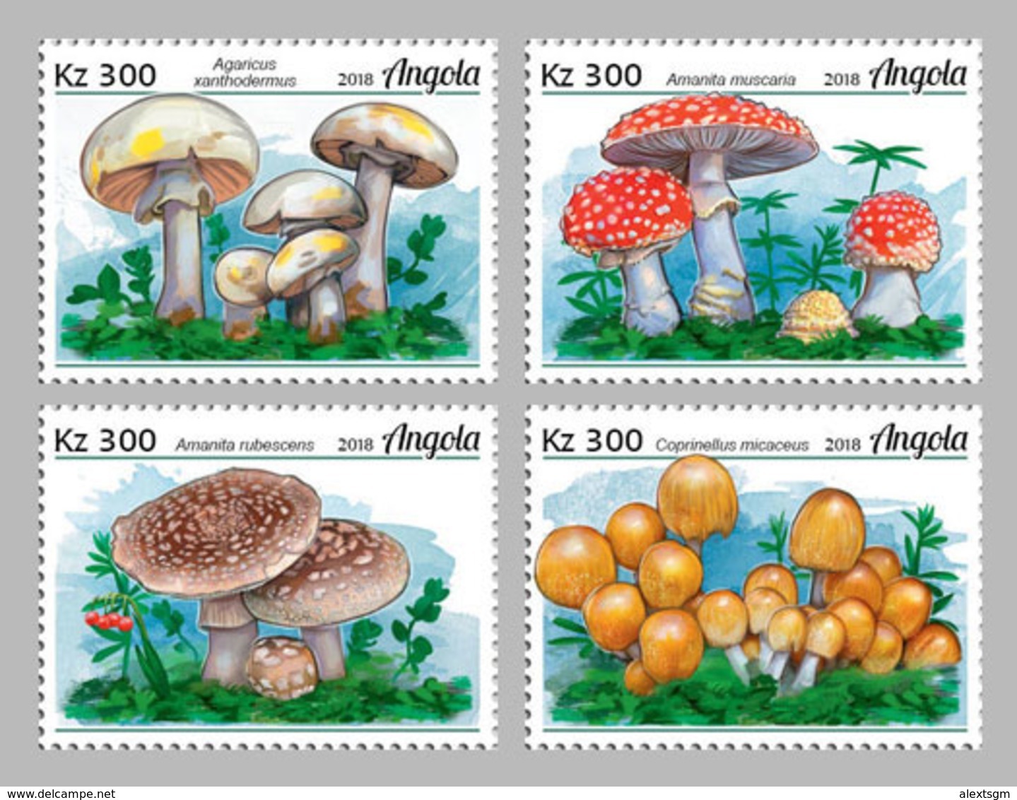 ANGOLA 2018 - Mushrooms, 4v. Official Issue - Funghi