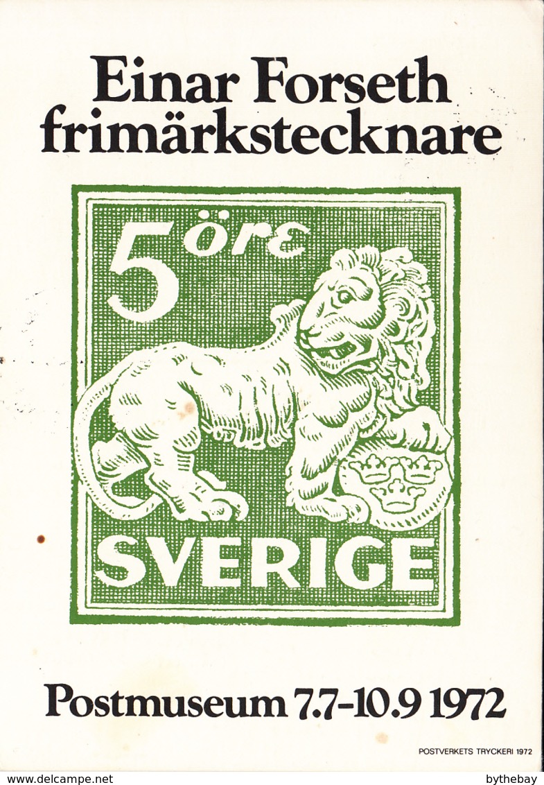Sweden 5o Heraldic Lion Einar Forseth Exhibition Postal Museum Franked Sc #935 - Timbres (représentations)