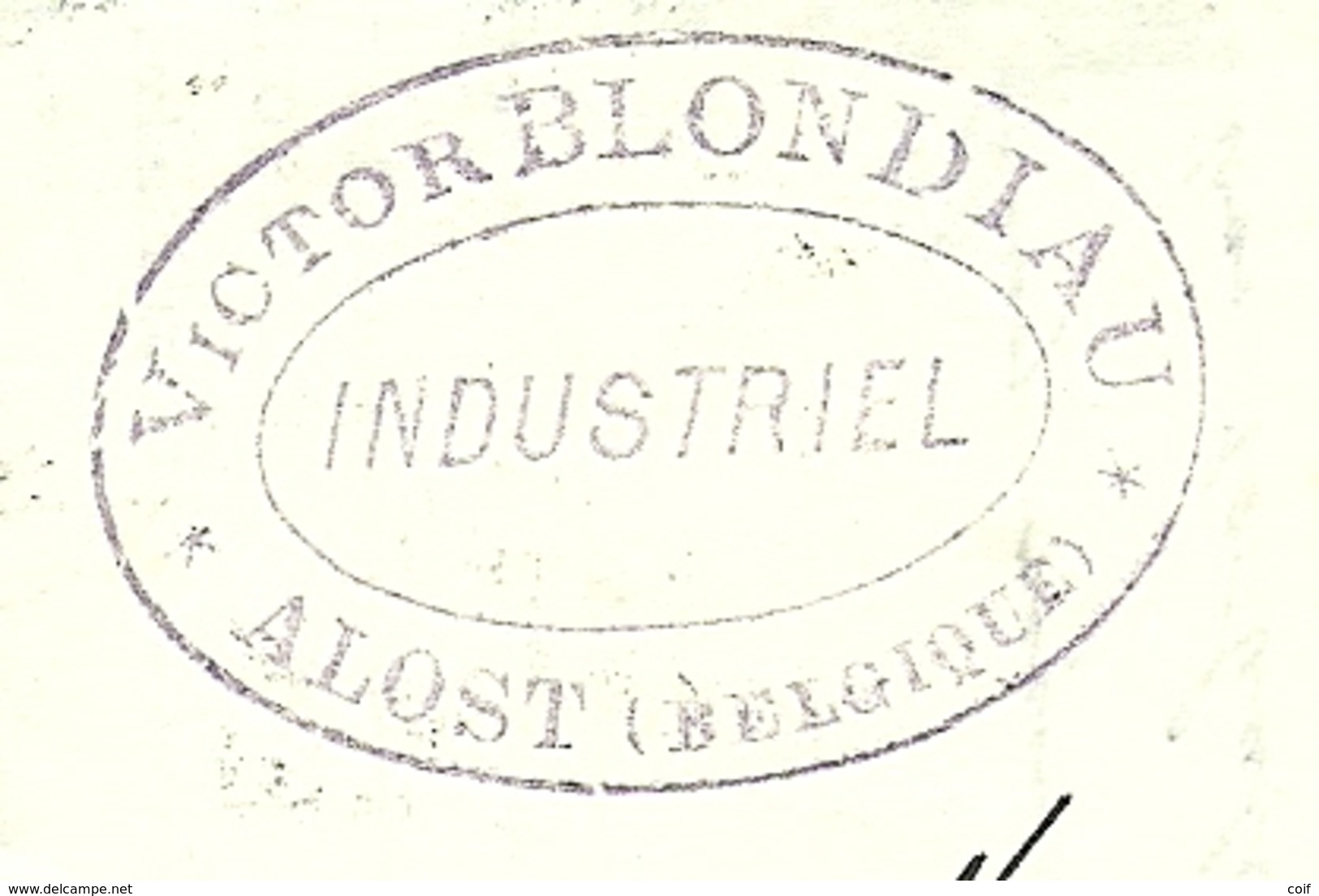 46 Op Brief Stempel ALOST, Inhoud + Privestempel VICTOR BLONDIAU / INDUSTRIEL / ALOST Naar Brasseur Mouget Verviers - 1884-1891 Léopold II