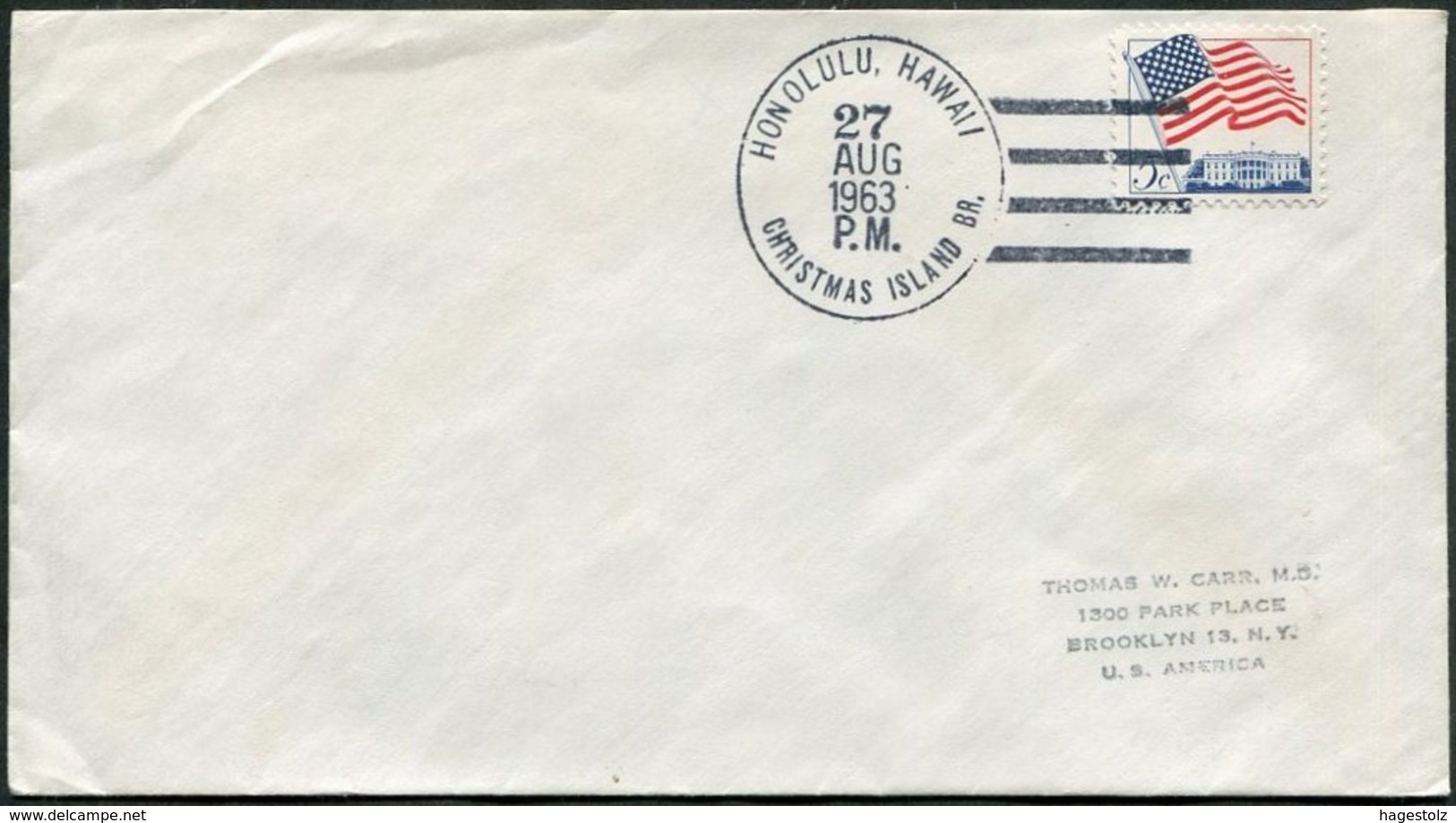 CHRISTMAS ISLAND Pacific 1963 US Administration Hawaii Postal Branch Cover (Kiritimati Currently Part Of Kiribati) > USA - Autres - Océanie