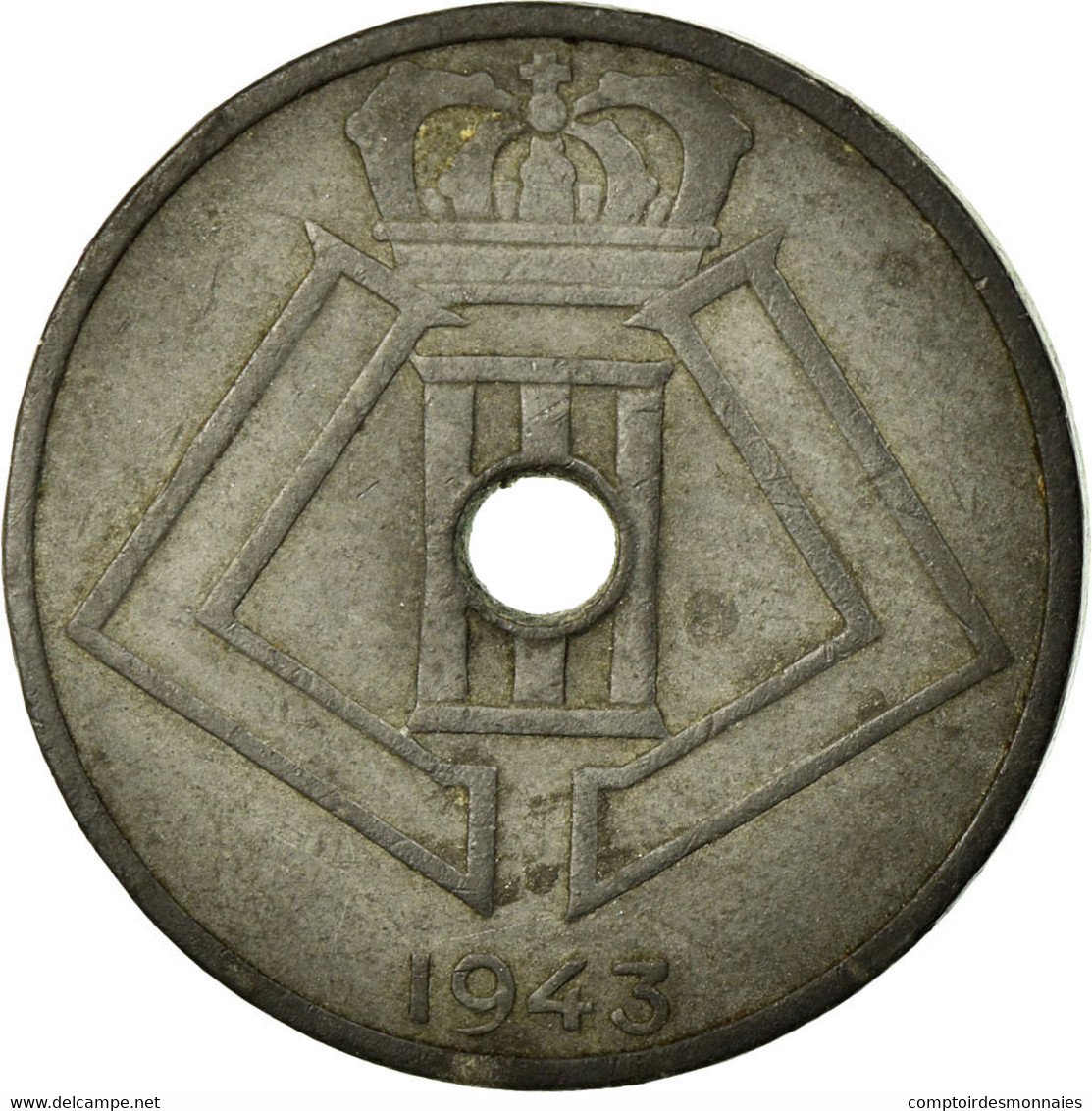 Monnaie, Belgique, 25 Centimes, 1943, TB+, Zinc, KM:131 - 25 Centimes