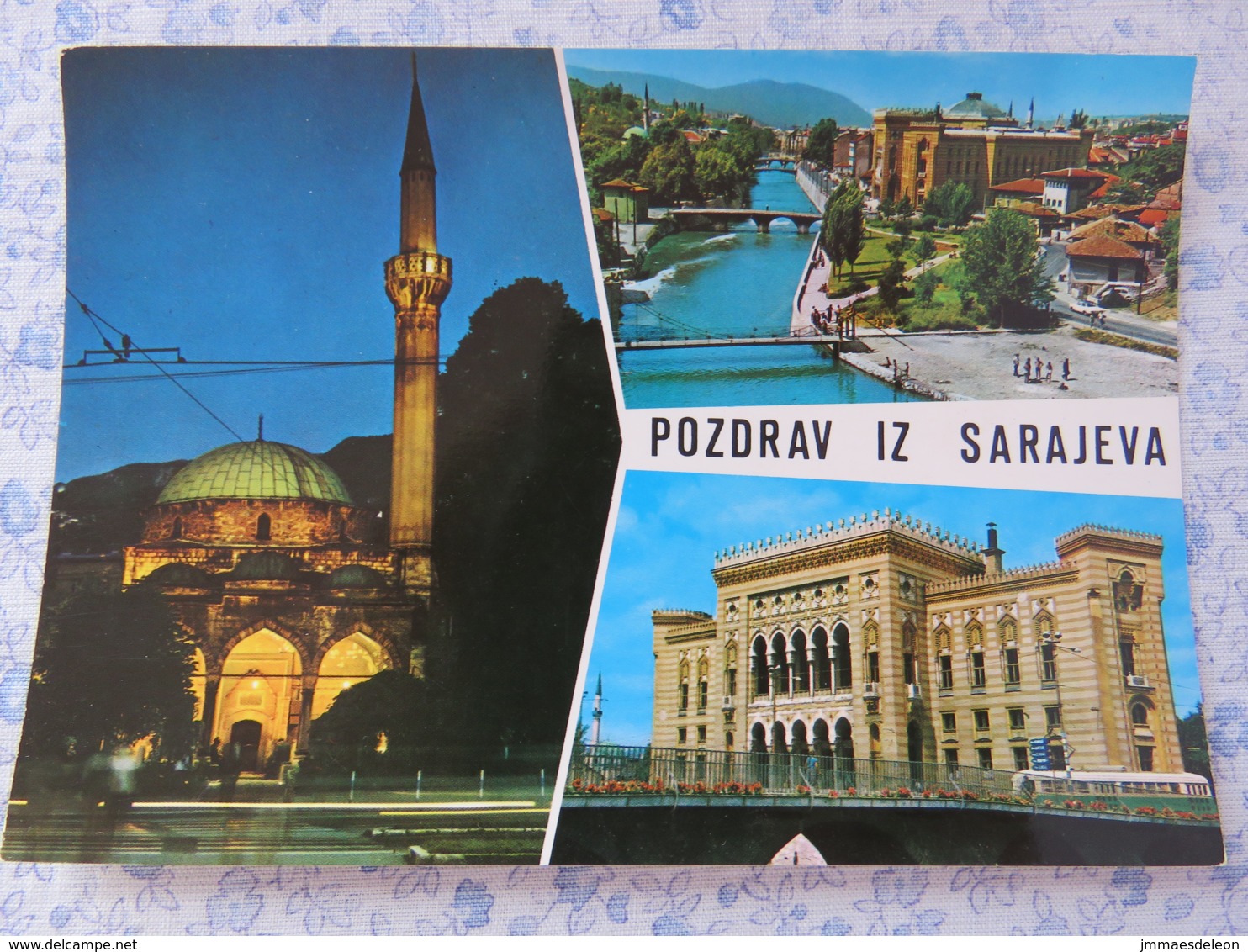 Bosnia Hercegovina - Unused Postcard - Sarajevo - River Bridge Mosque Minaret - Bosnie-Herzegovine