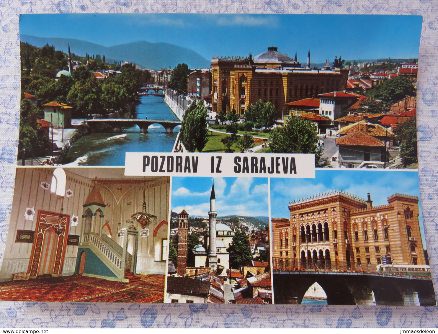 Bosnia Hercegovina - Unused Postcard - Sarajevo - River Bridges Mosque Palace Church - Bosnie-Herzegovine