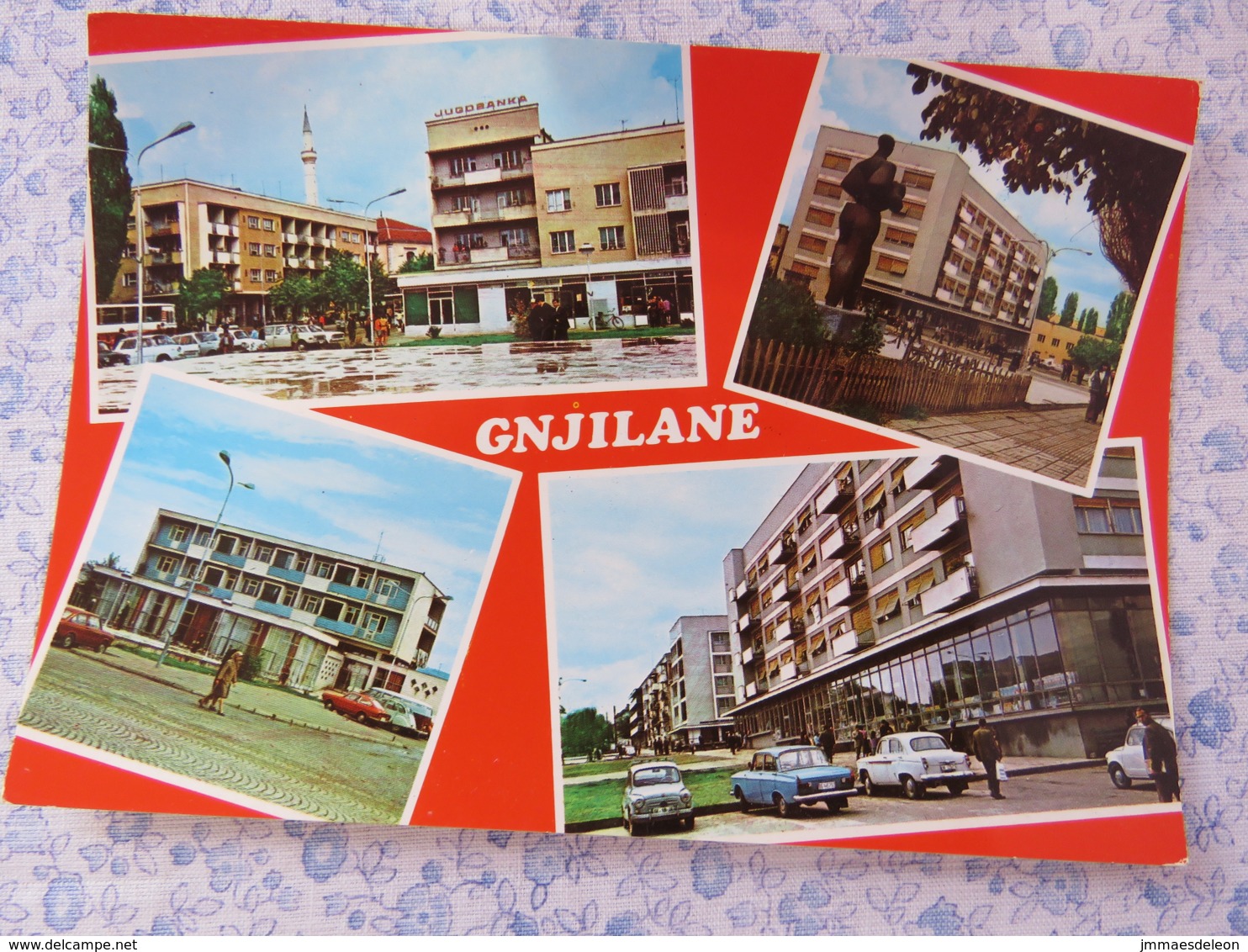 Kosovo - Unused Postcard - Gnjilane - Multiview - Mosque - Cars - Statue - Kosovo