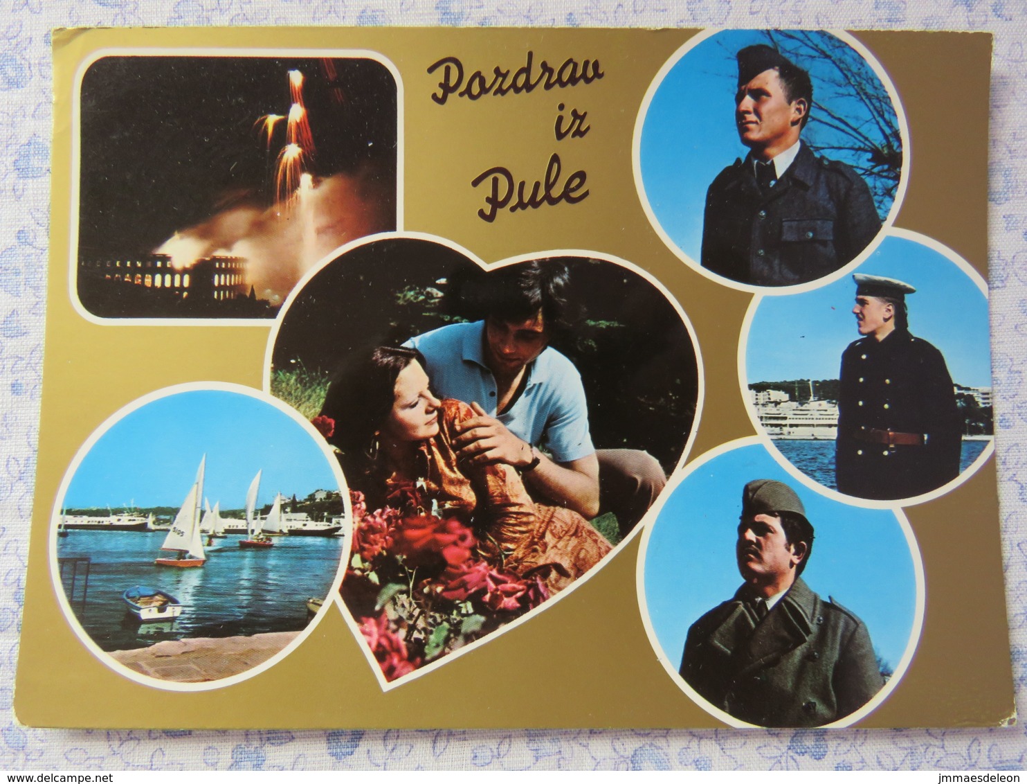 Slovenia - Unused Postcard - Pula - Multiview - Heart - Boats - Uniforms - Slovénie