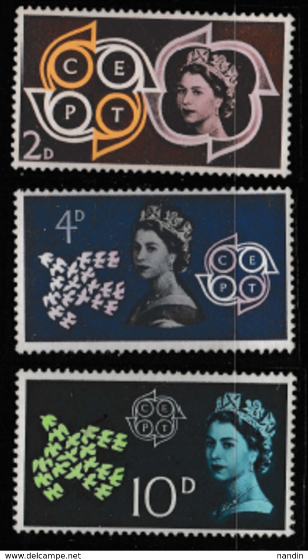 1961 MINT STAMPS SET  ON EUROPA FROM GREAT BRITAN /COMMON DESIGN - DOVE ,WITH 19 DOVES SYMBOLIZING 19 MEMBER NATIONS - 1961