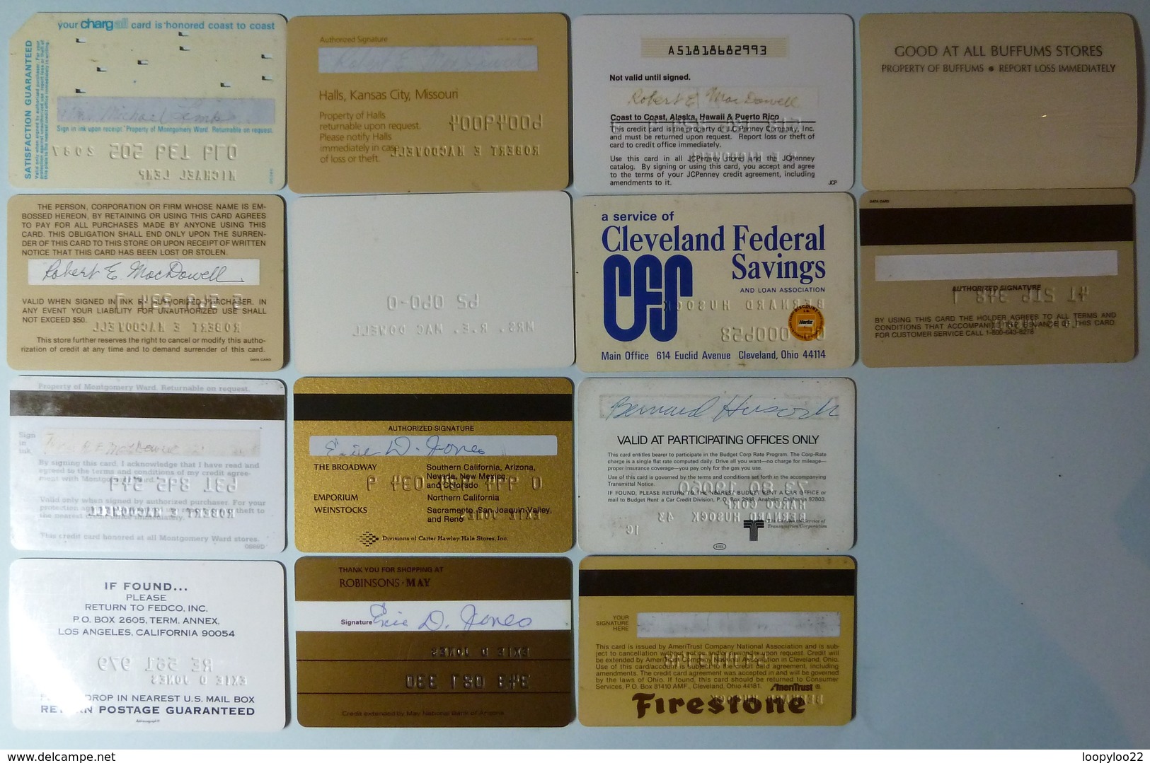 USA - Group Of 14 Mixed Merchant Credit Cards - Used - Credit Cards (Exp. Date Min. 10 Years)