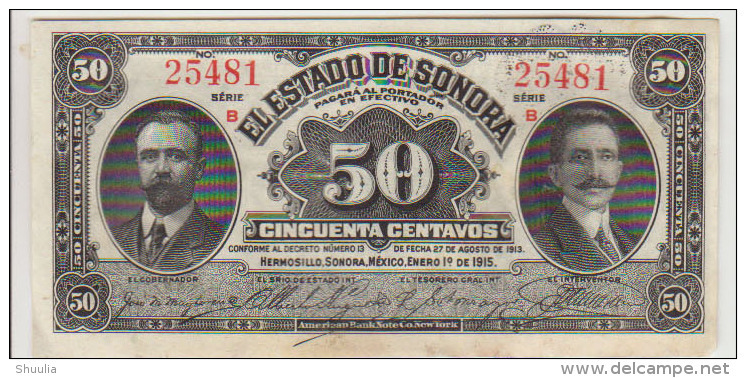 Mexico 50 Centavos 1915 Pick S1070 UNC - Mexique