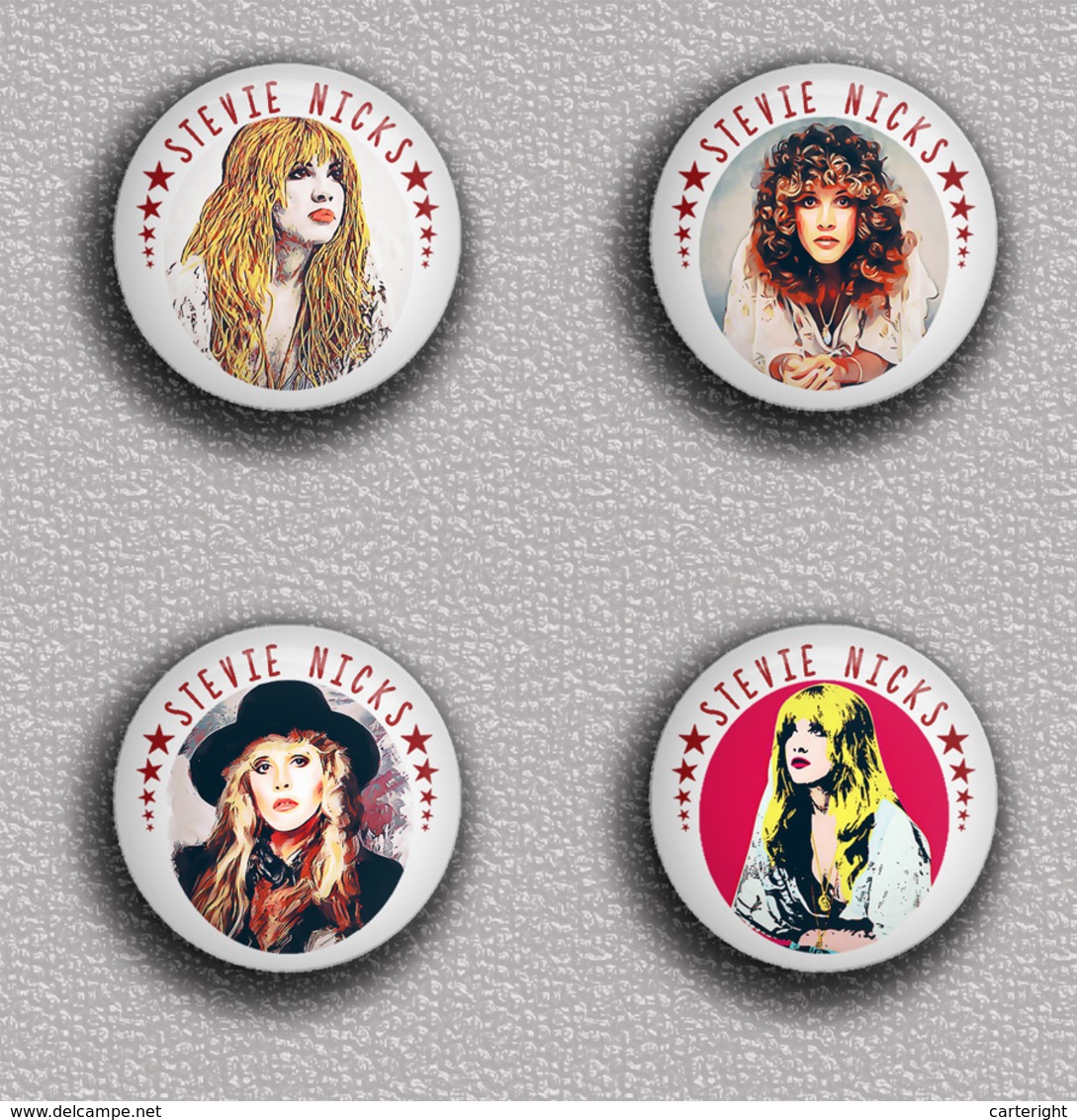 35 X ROCK STEVIE NICKS Music Fan ART BADGE BUTTON PIN SET 6 (1inch/25mm Diameter) - Music