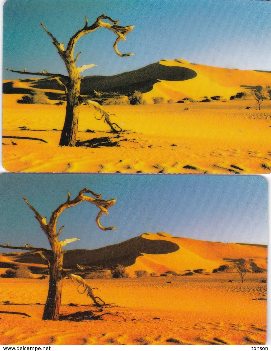 Namibia, NMB-017 And 017a,  Tree In The Desert, 2 Cards, 2 Scans. (SIE 30 And 31) - Namibie