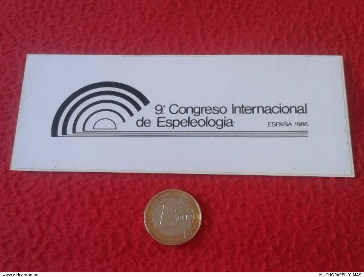 SPAIN. PEGATINA ADHESIVO RARE OLD STICKER 9º CONGRESO INTERNACIONAL DE ESPELEOLOGÍA ESPAÑA 1986 RARA SPELEOLOGY VER FOTO - Pegatinas