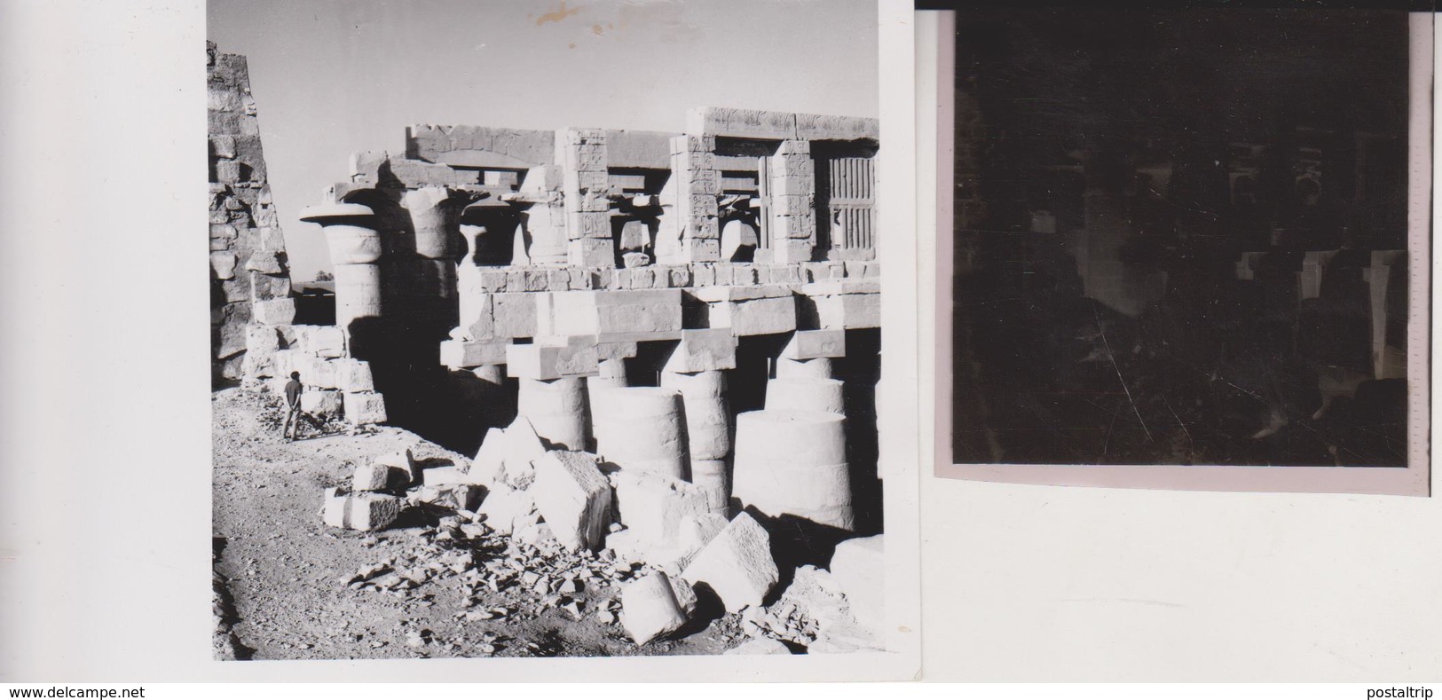 TEMPLE OF KARNAK LUXOR EGYPT Celluloid Photo Negative Contact Photographs Negatives Cynthia Ellis Egypte AFRICA - Africa