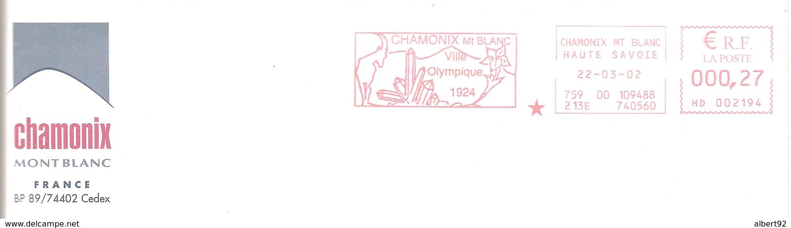 2002 EMA Chamonix : Ville Olympique 1924 (n° HD 002194) - Winter 1924: Chamonix