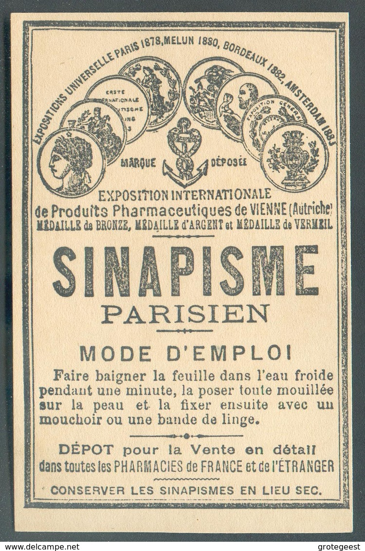 SINAPISME Parisien Exposition Universelle De Paris 1878 De Produiots Pharmaceutiques De Vienne - Pansement Pour La Peau) - Publicités