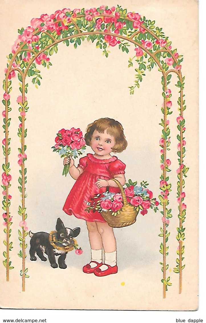 French Bulldog, Bulldog Français, Fille, Girl, Mädchen, Flowers, Fleurs, Chien, Dog, Hund, Perro, Cane - Chiens