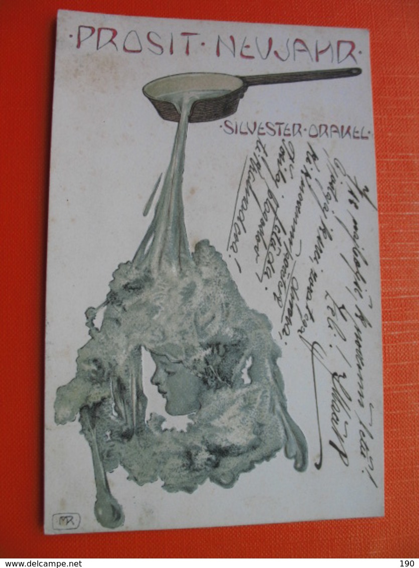 PROSIT NEUJAHR.RAPHAEL KIRCHNER Silvester Orakel M. RASCHKA.Relief - Kirchner, Raphael