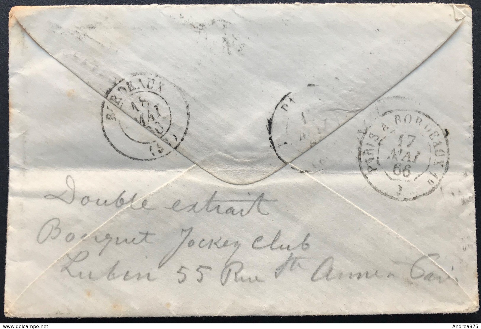 40 Cent DLR Tiratura Torino, Su Busta Firenze 16/5/1866 Per Bordeaux (Francia) - Storia Postale