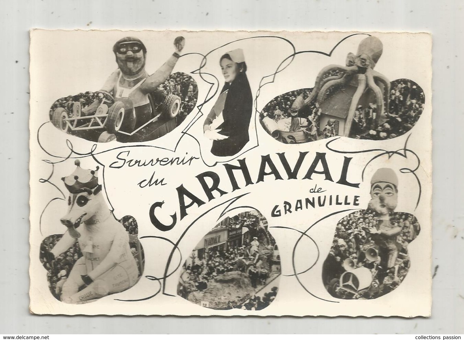 Cp, 50,  Souvenir Du CARNAVAL De GRANVILLE , Multivues ,  écrite 1962 ,  Ed. Roy - Granville